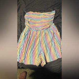 Rainbow pride romper, pockets
